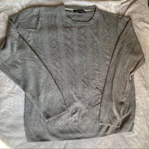 Men’s Gray Cable Knit Sweater